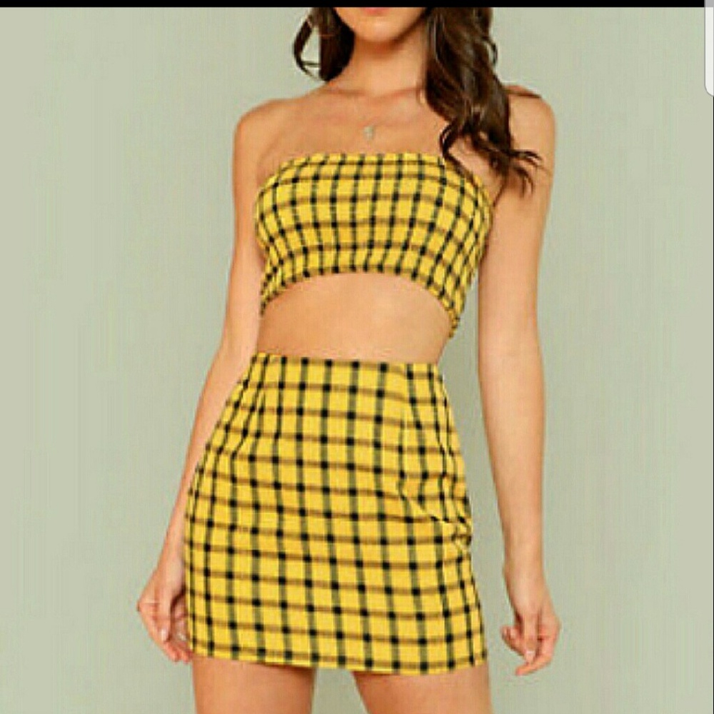 Clueless checkered top n skirt
